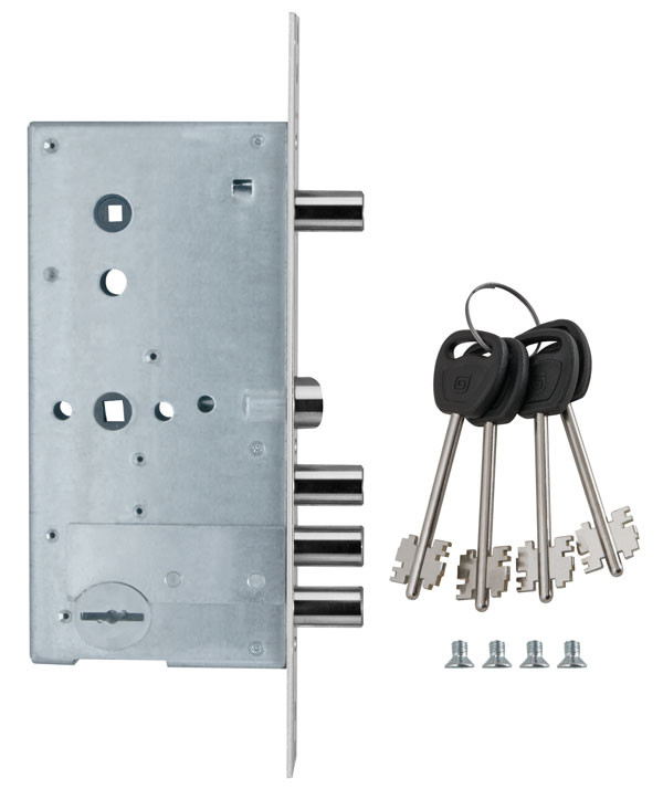 Замок Guardian (Гардиан) врезной сувальдный с задвижкой и защёлкой ЗВ 50.15, 4 кл. /123:159/ 