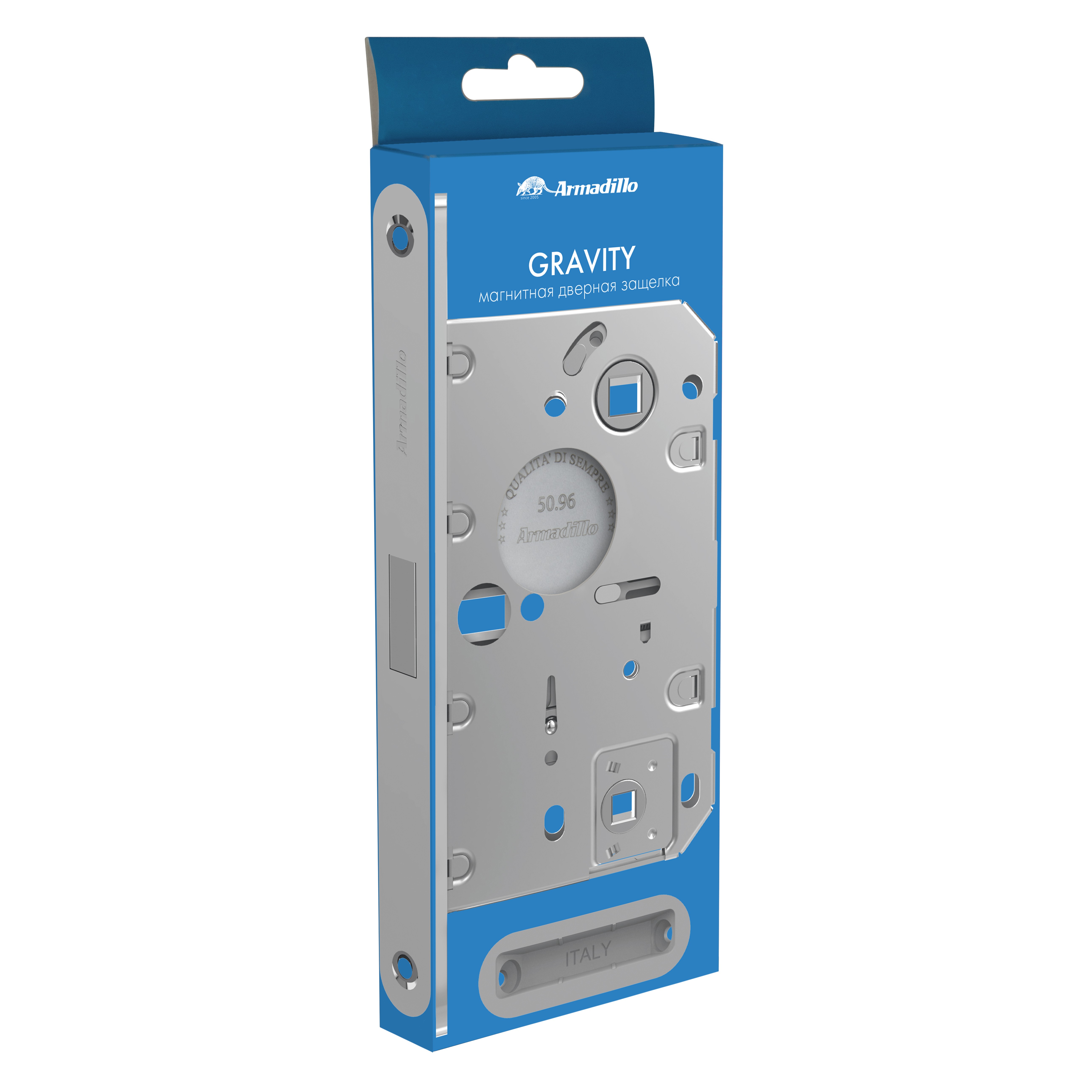 Магнитная Armadillo (Армадилло) защелка WC с ответной планкой GRAVITY G01.196.50.96 CP хром 
