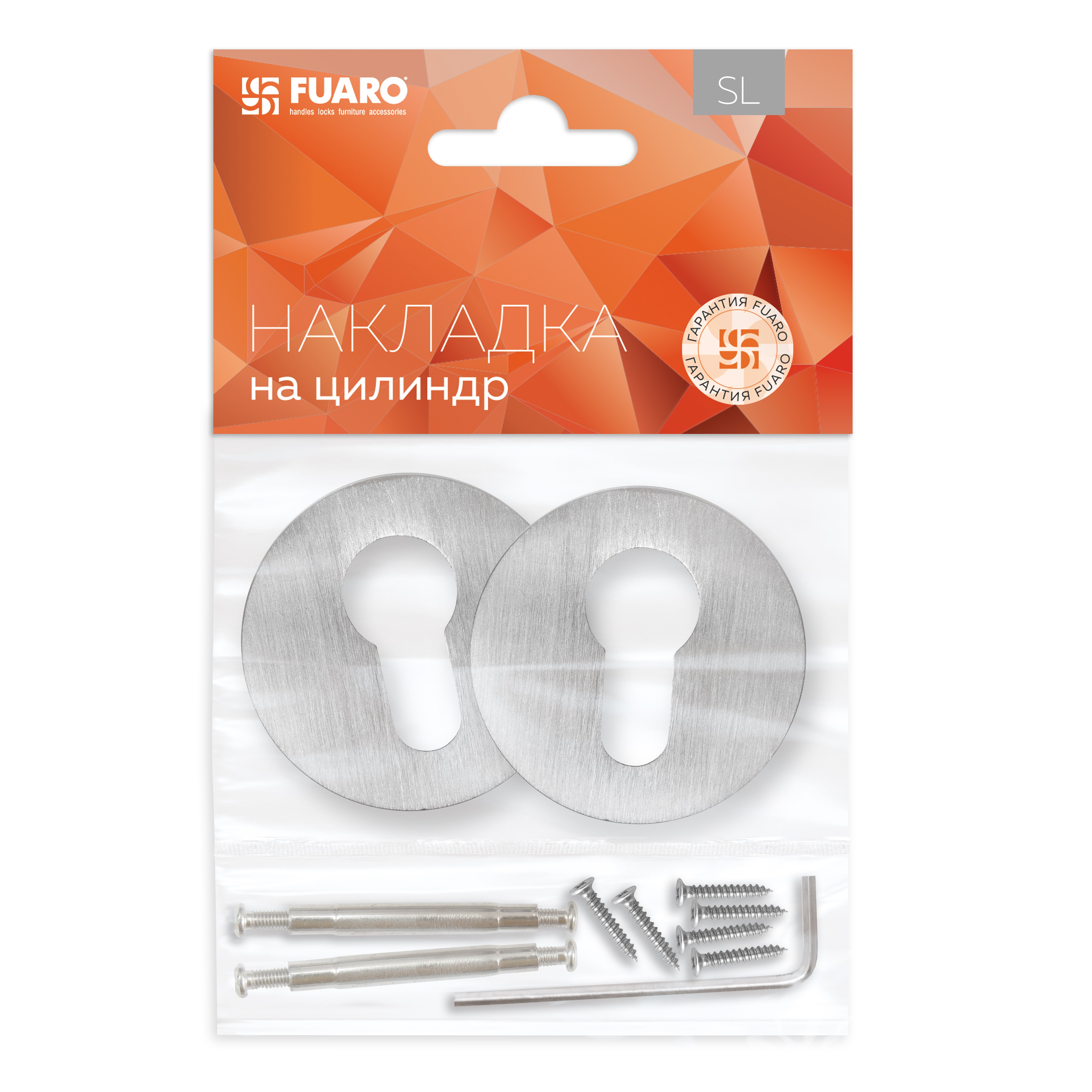 Накладка Fuaro (Фуаро) на цилиндр ET.R.SLR52 SSC-16 сатинированный хром 