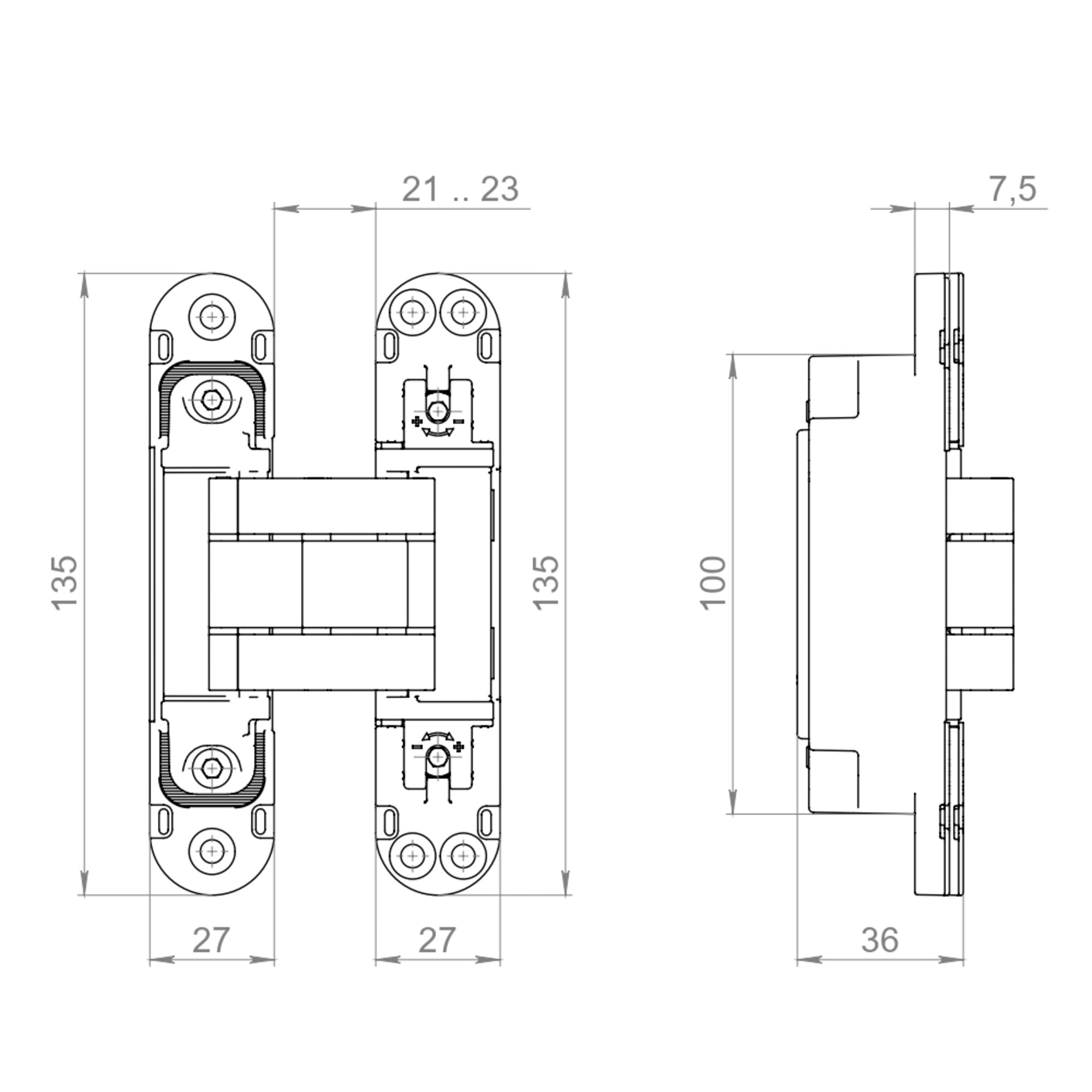 Петля Armadillo (Армадилло) скрытой установки U3D7803.VPG BL черный TECH Петля Armadillo (Армадилло) скрытой установки U3D7803.VPG BL черный TECH