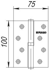 Петля Fuaro (Фуаро) съемная IN4430SR CP правая (413-4 100x75x2,5) хром 