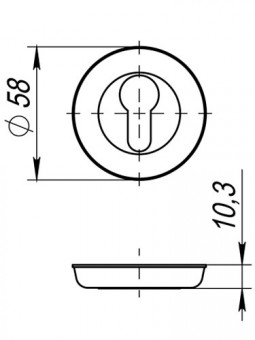 Накладка Fuaro (Фуаро) под цилиндр ET.R.SM58 (ET SM) AB-7 матовая бронза 