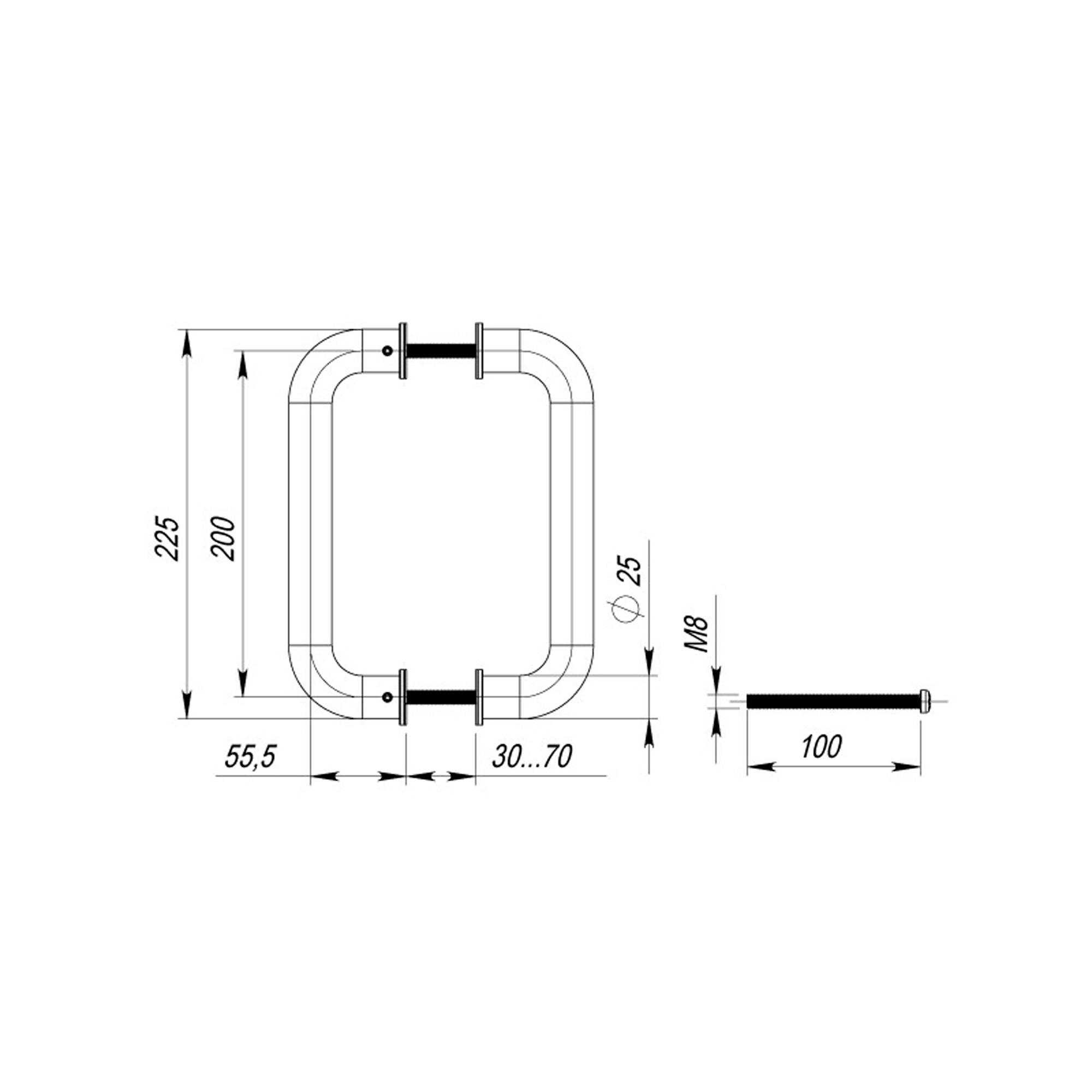 Ручка-скоба Fuaro (Фуаро) PULL.PH25/200.21 INOX 304 (PH-21-25/200-INOX) Ручка-скоба Fuaro (Фуаро) PULL.PH25/200.21 INOX 304 (PH-21-25/200-INOX)