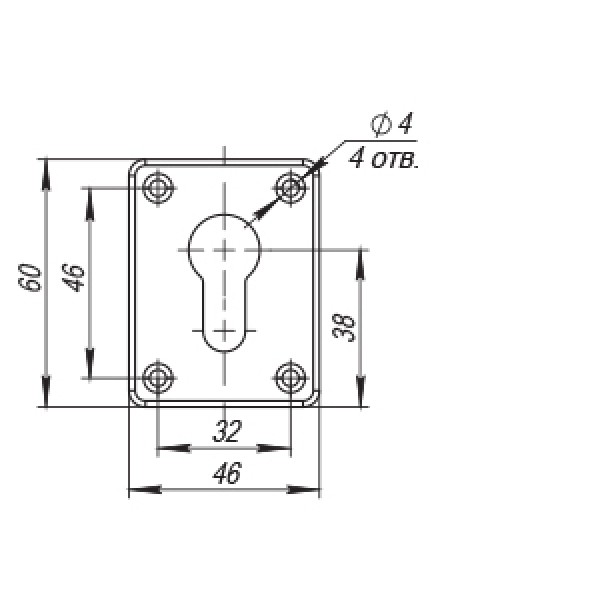 Декоративная Punto (Пунто) накладка ESC083/C-SS (нержавейка) на цилиндр (1 шт.) тех.упак. 
