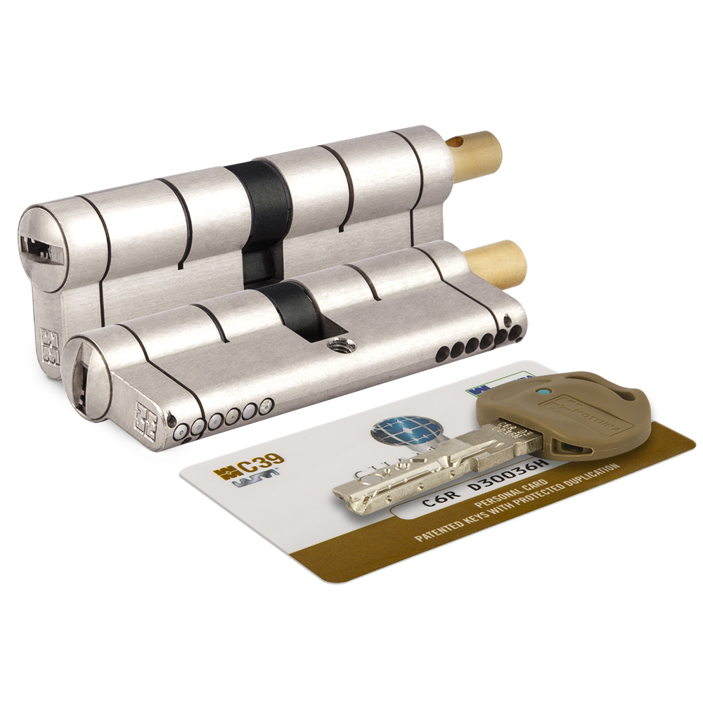 Цилиндровый механизм Mottura (Моттура) под вертушку C39F364601C5 (82 мм/31+10+41), МАТ.НИКЕЛЬ Цилиндровый механизм Mottura (Моттура) под вертушку C39F364601C5 (82 мм/31+10+41), МАТ.НИКЕЛЬ