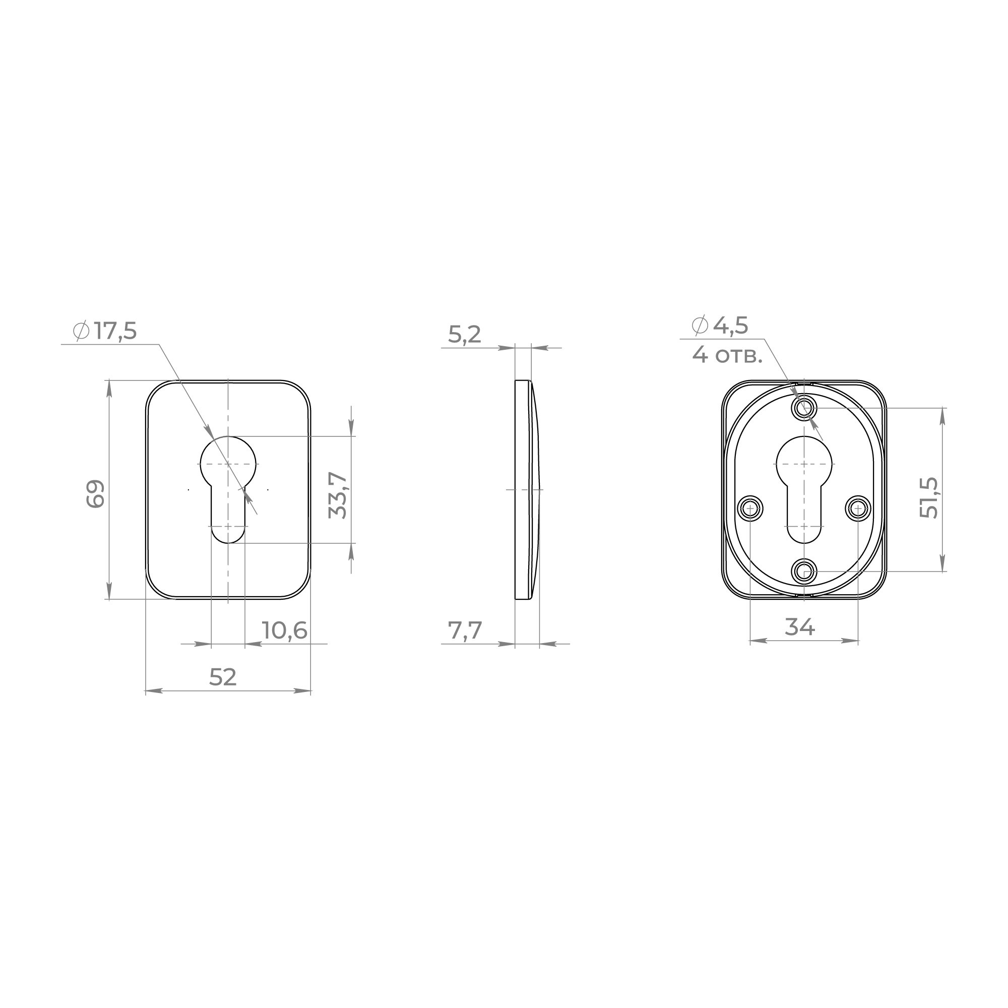 Накладка Ajax (Аякс) на цилиндр ESC C.K.MD50 BL-24 черный Накладка Ajax (Аякс) на цилиндр ESC C.K.MD50 BL-24 черный