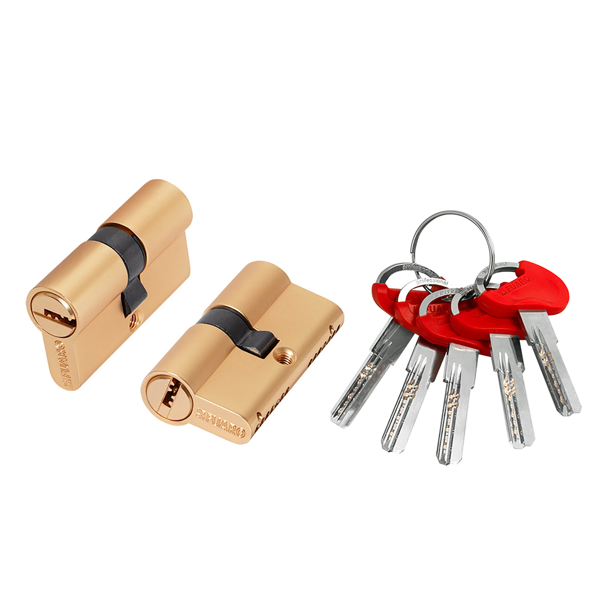 Цилиндровый Fuaro (Фуаро) механизм (D-PRO500/60) D-PRO5000Key60(25+10+25) SSG-39 сатинированное золото 5Key 