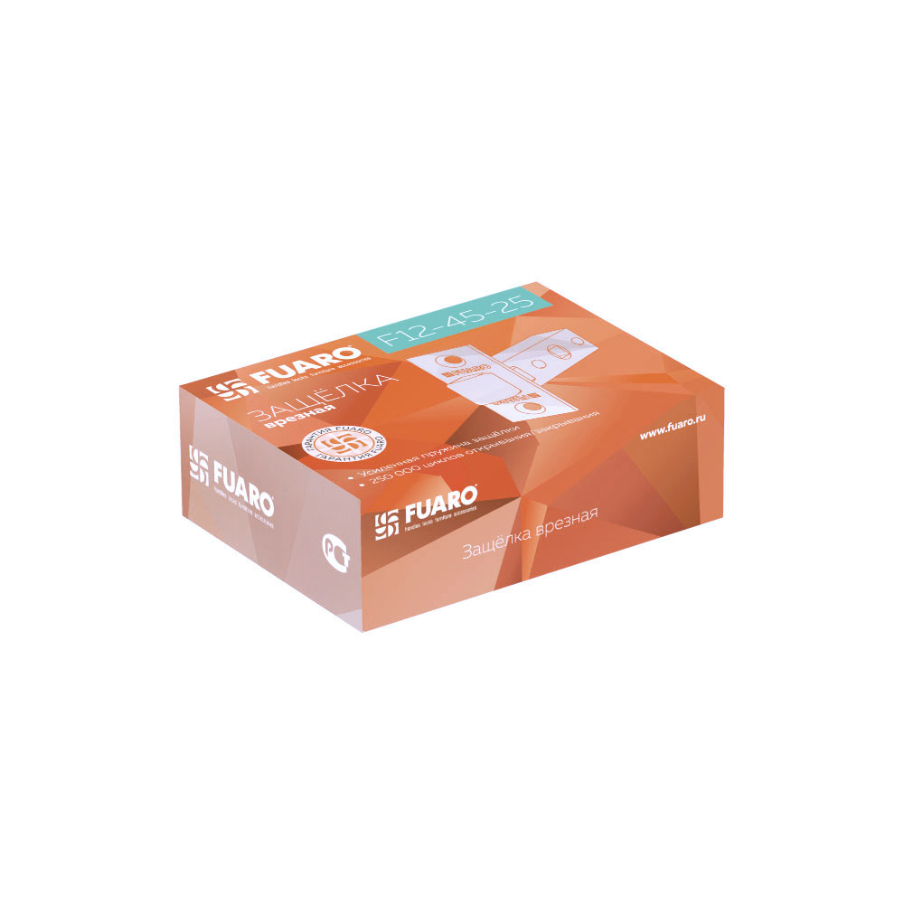 Защелка Fuaro (Фуаро) врезная PLASTP12-45-25 GR графит Защелка Fuaro (Фуаро) врезная PLASTP12-45-25 GR графит