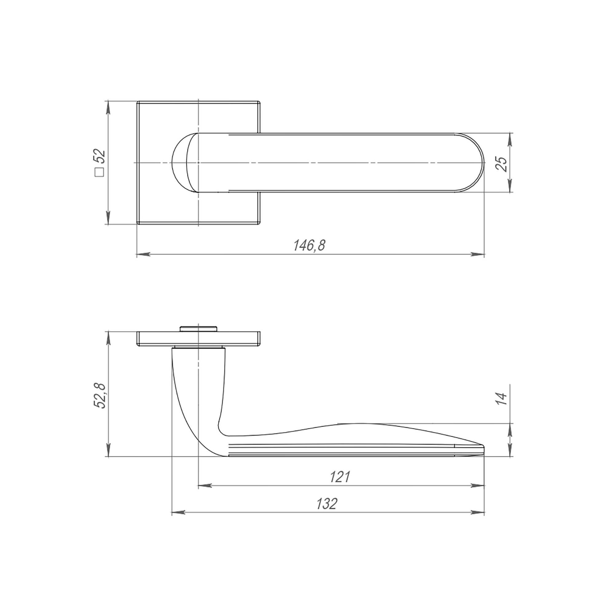 Ручка Punto (Пунто) раздельная K.ARC.Q52.EXTRA SSC-16 сатин.хром 