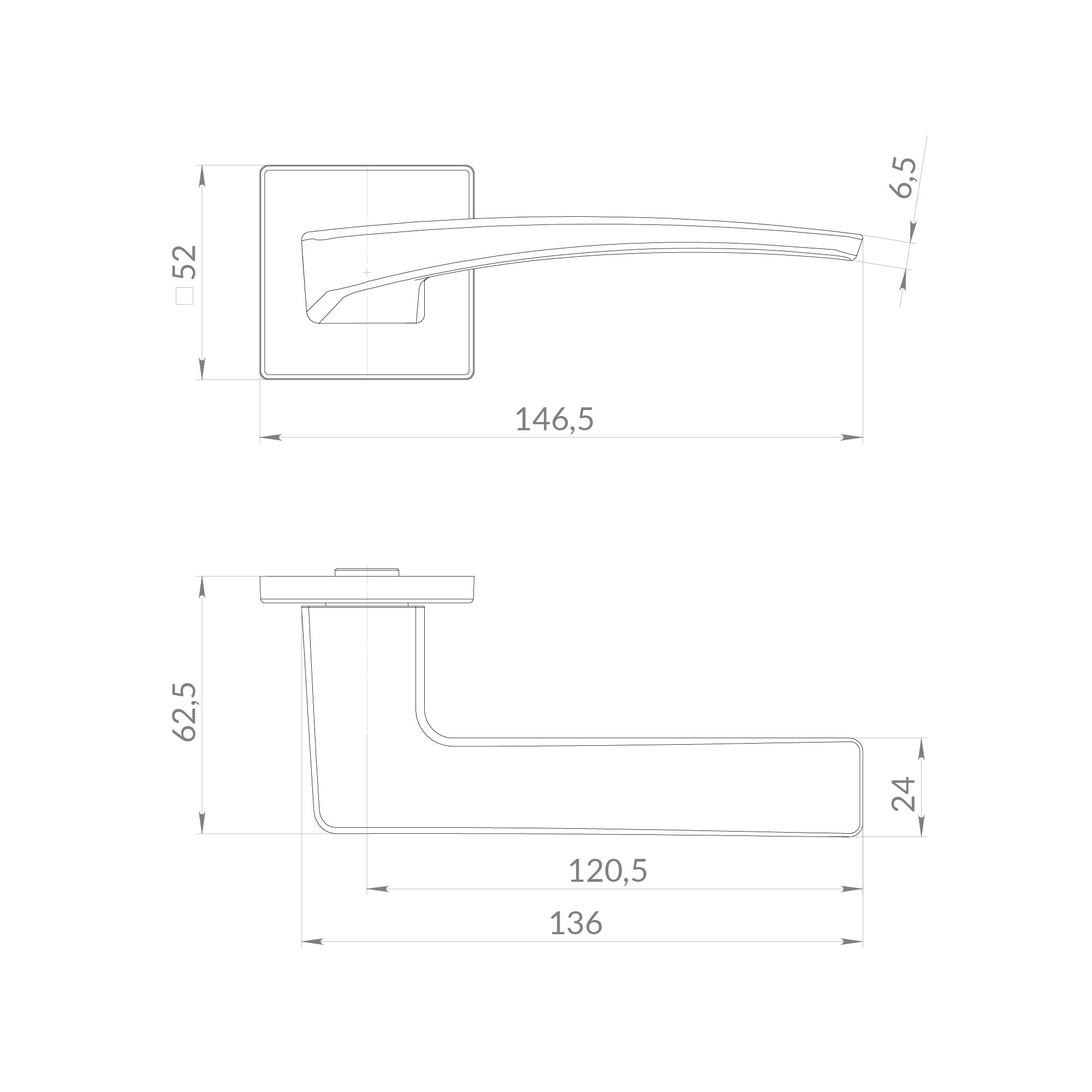 Ручка Punto (Пунто) раздельная K.EST.Q52.SHARM BL-24 черный Ручка Punto (Пунто) раздельная K.EST.Q52.SHARM BL-24 черный
