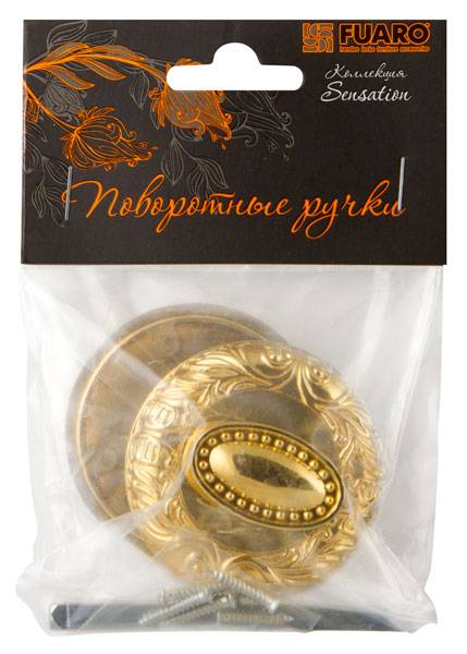Ручка Fuaro (Фуаро) поворотная BK6.R.SM58 (BK6 SM) GOLD-24 золото24К 