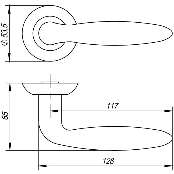 Ручка Punto (Пунто) раздельная R.TL54.BASIS (BASIS TL) SN/CP-3 матовый никель/хром 
