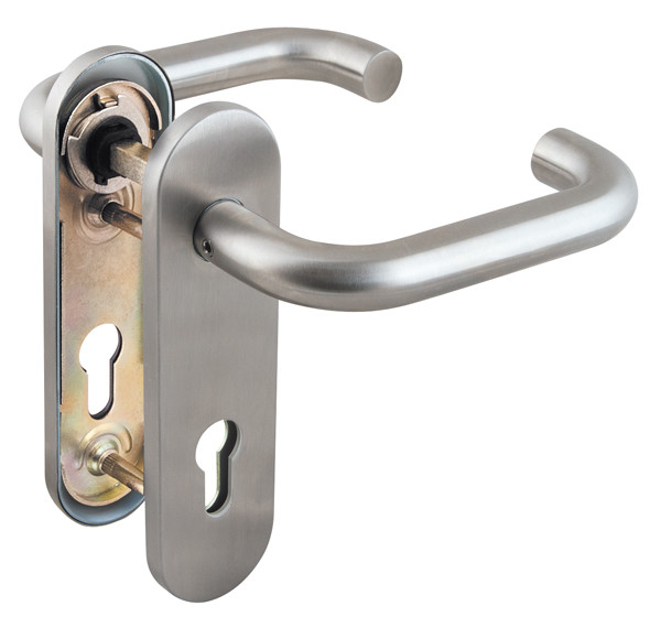 Ручка Fuaro (Фуаро) дверная FP.DH72.0433 SS 304 (DH-0433 SS 304) с пружиной,нержавейка 304, квадрат 9x140 мм 