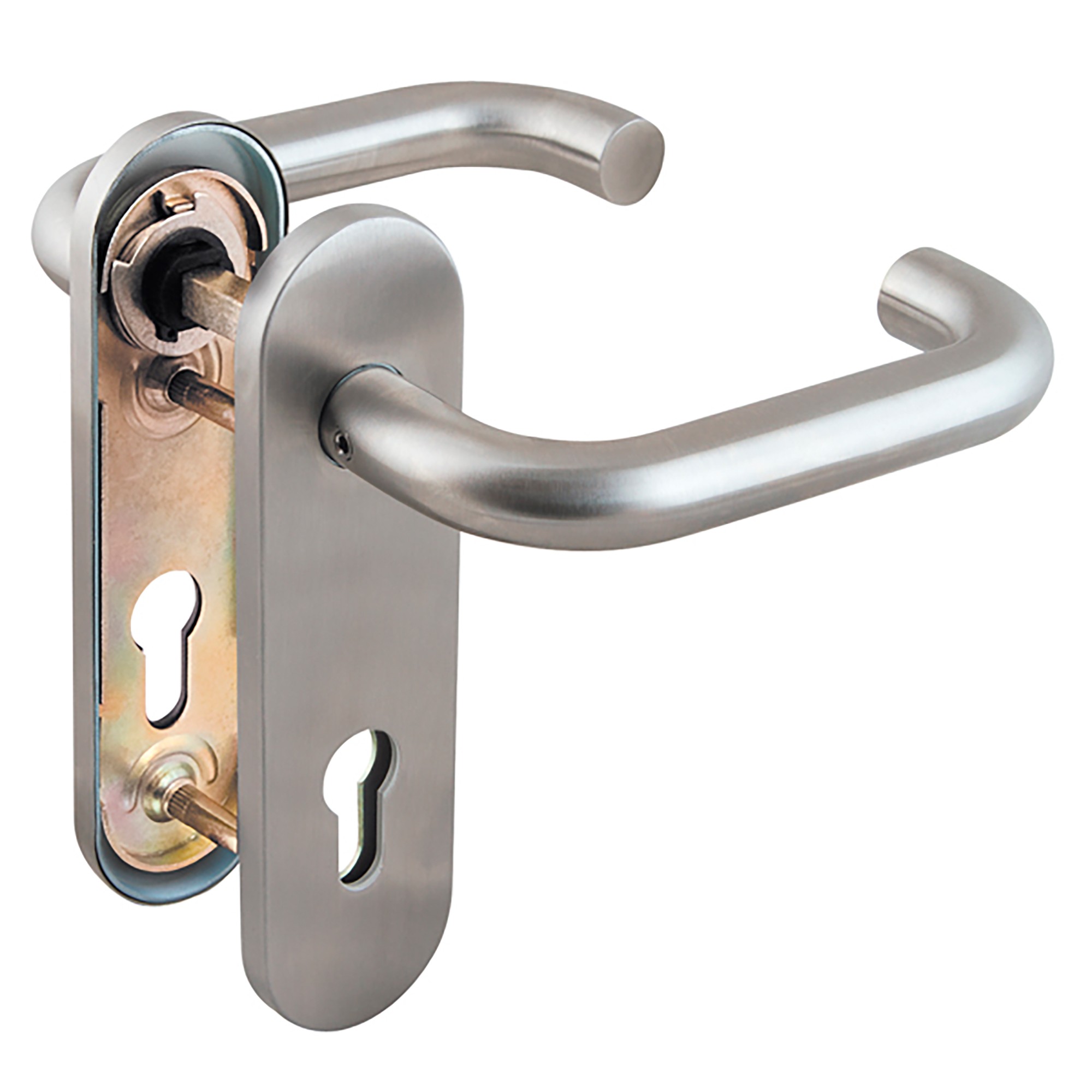 Ручка Fuaro (Фуаро) дверная FP.DH72.0433 SS 304 (DH-0433 SS 304) с пружиной,нержавейка 304, квадрат 9x140 мм 