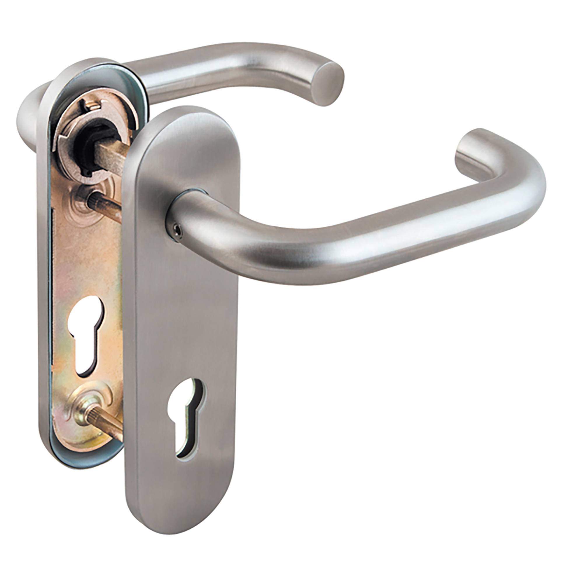 Ручка Fuaro (Фуаро) дверная FP.DH72.0433 SS 304 (DH-0433 SS 304) с пружиной,нержавейка 304, квадрат 9x140 мм 