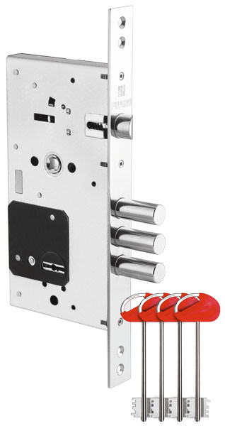 Замок Fuaro (Фуаро) врезной сувальдный MDV25/S-60.85.3R16 4key 