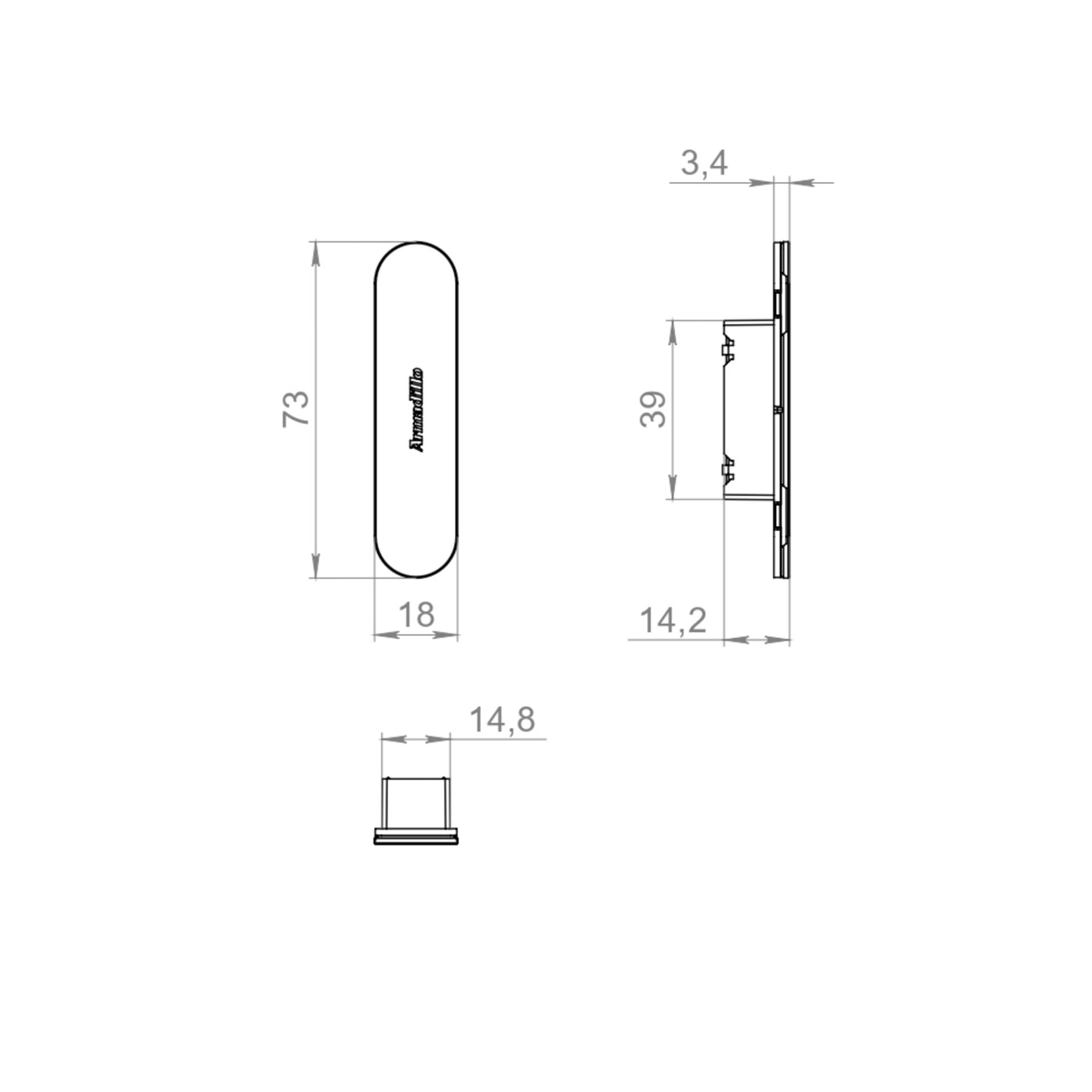 Ответная планка Armadillo (Армадилло) для деревянных коробов GRAVITY.PUSH SP01.73.18 WH Белый 