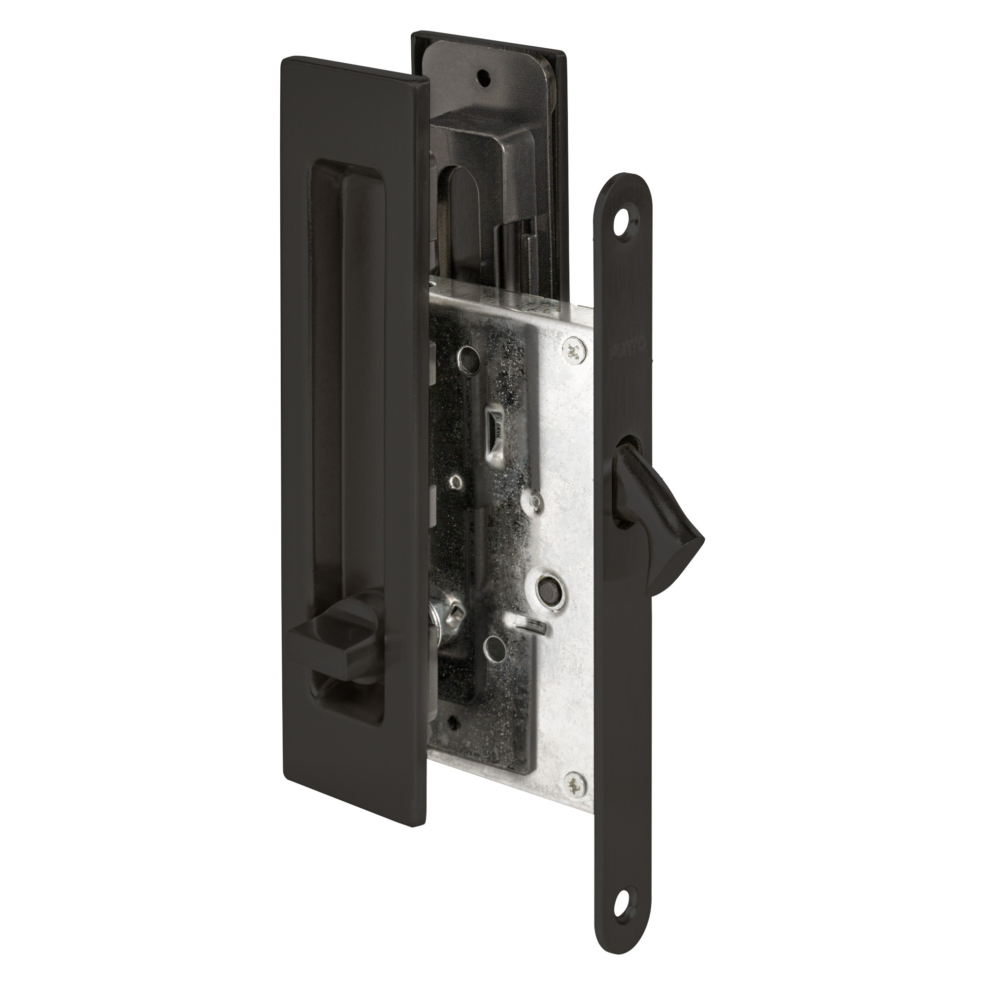 Защелка Punto (Пунто) с ручками для раздвижных дверей SH.SLQ152.011 (Soft LINE SLQ-011) BL черный 