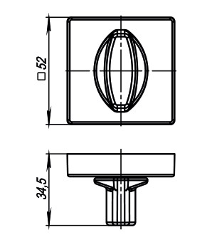 Ручка Armadillo (Армадилло) поворотная BK6.K.USQ52 (BK6/USQ) SN-3 матовый никель 