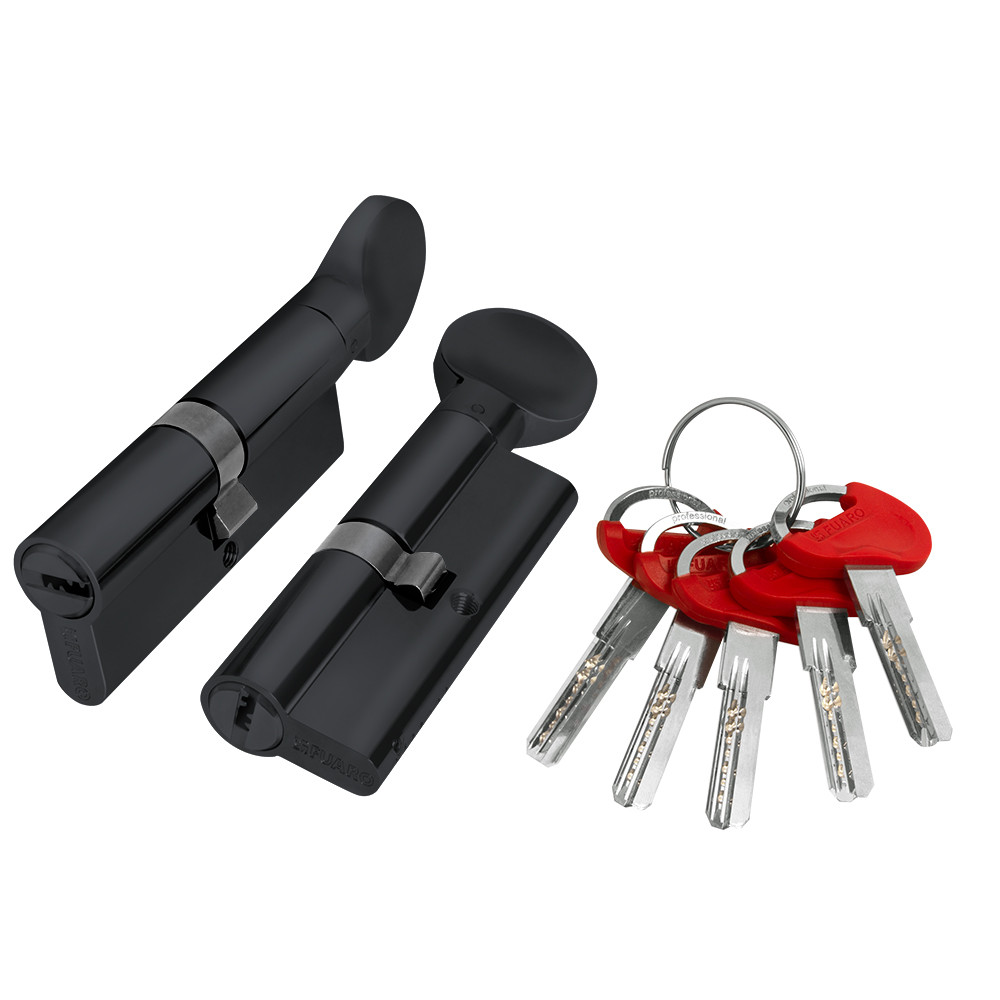 Цилиндровый Fuaro (Фуаро) механизм (D-PRO502/70) D-PRO5002Knob70(30+10+30) BL черный 5Key 