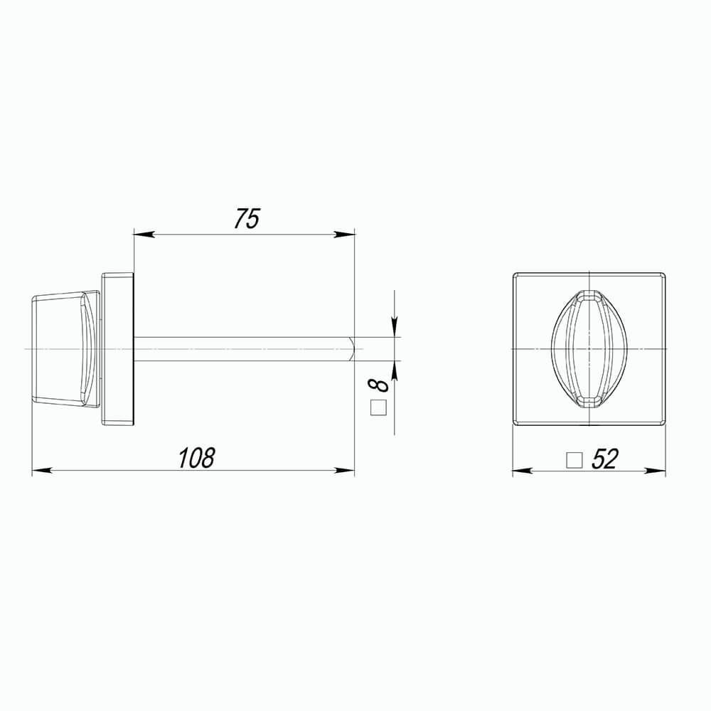 Ручка Armadillo (Армадилло) поворотная BKW8.K.USQ52 (BKW8/USQ) SN-3 матовый никель Ручка Armadillo (Армадилло) поворотная BKW8.K.USQ52 (BKW8/USQ) SN-3 матовый никель