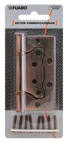 Петля Fuaro (Фуаро) универсальная без врезки IN4500W-BL PB (500-2BB/BL 100x2,5) латунь БЛИСТЕР 