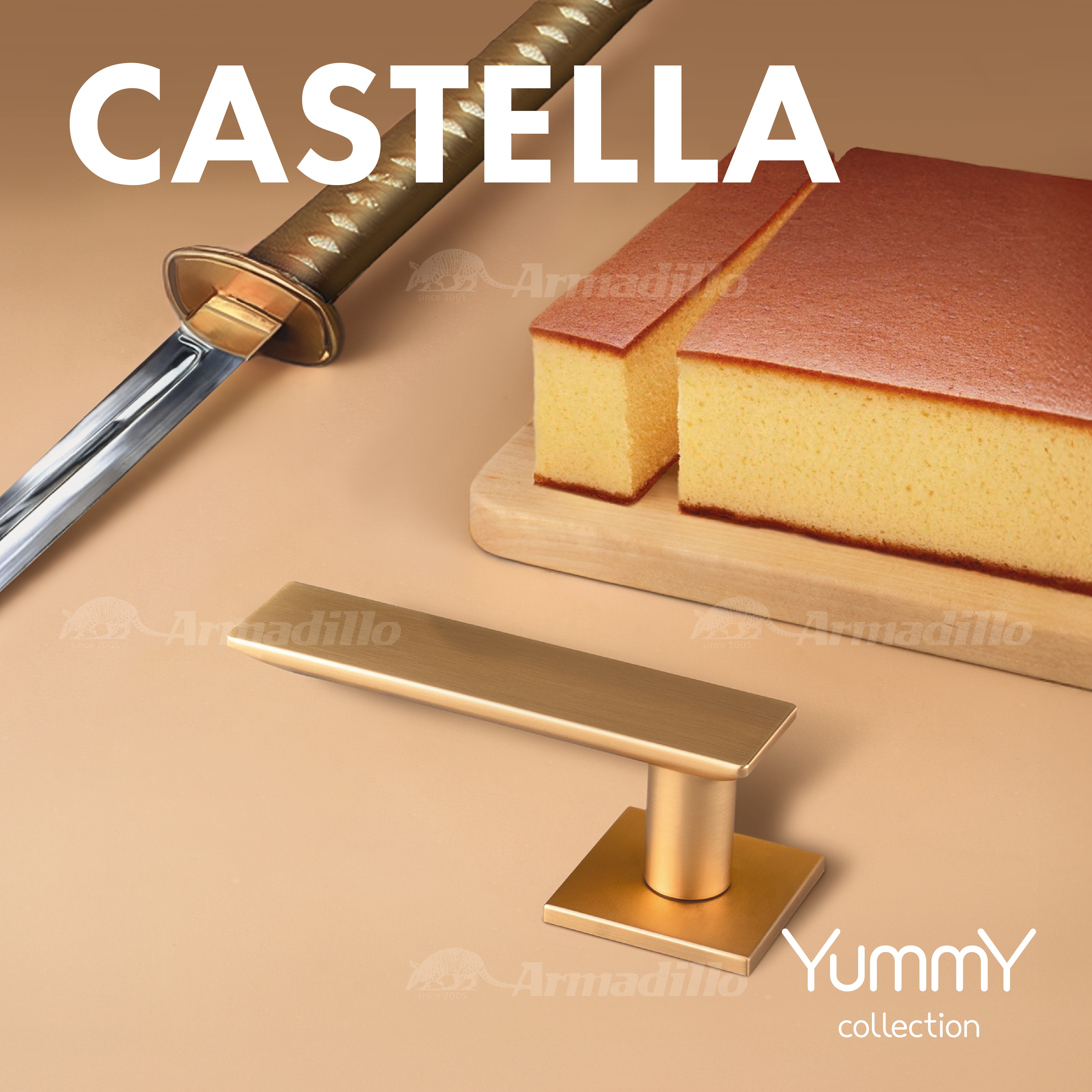 Ручка Armadillo (Армадилло) раздельная K.YM.CASTELLA FSG-39 флор. золото 