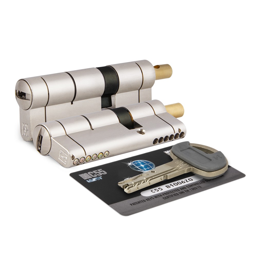 Цилиндровый механизм Mottura (Моттура) под вертушку C55F414101C5 (82 мм/36+10+36), МАТ.НИКЕЛЬ 