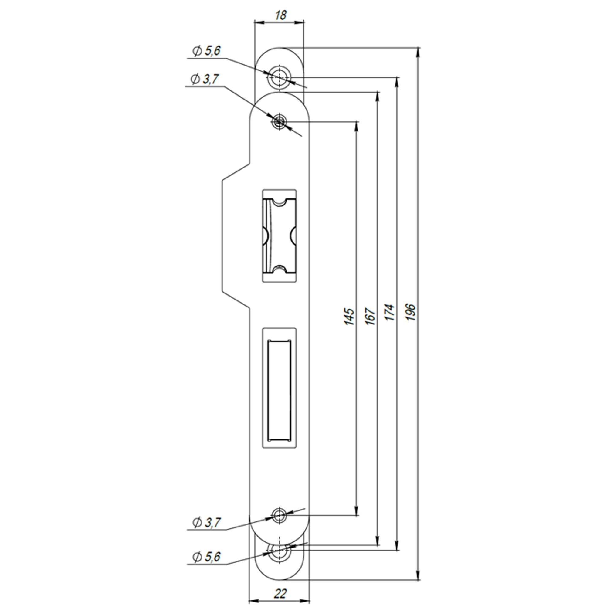 Корпус Armadillo (Армадилло) врезного замка c защёлкой METLH25-50 Box (LH 25-50) SG мат.золото 