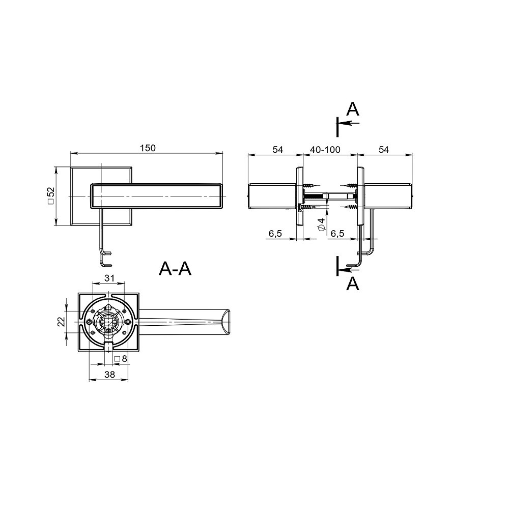 Ручка Fuaro (Фуаро) раздельная K.DM51.Straight (Straight DM) SSG-39 сатинированное золото 