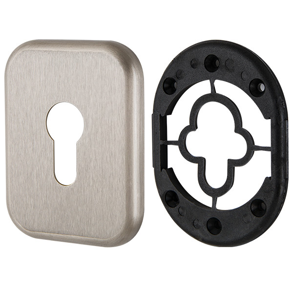 Декоративная Armadillo (Армадилло) Квадратная накладка на цилиндр ET-DEC SQ (ATC Protector 1) SN-3 Мат.никель 