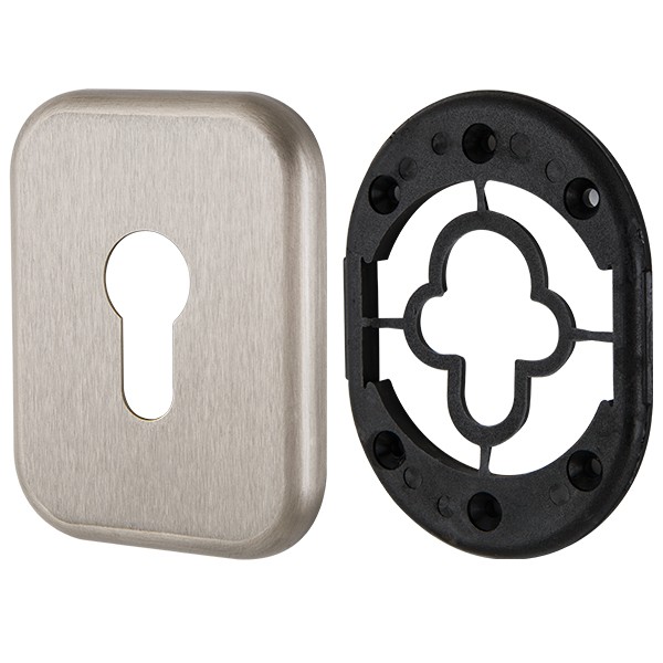 Декоративная Armadillo (Армадилло) Квадратная накладка на цилиндр ET-DEC SQ (ATC Protector 1) SN-3 Мат.никель 