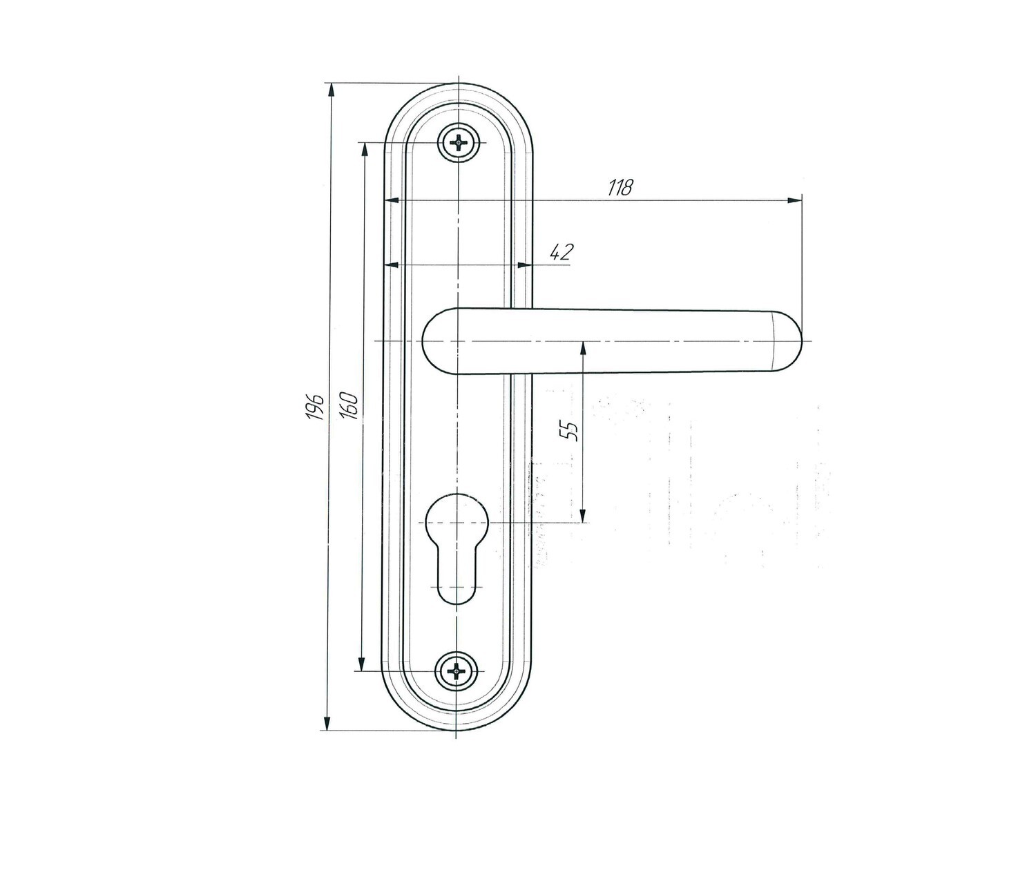 Ручка дверная Absolyute (Абсолют) на планке РФ1-55.08 (бронза) Ручка дверная Absolyute (Абсолют) на планке РФ1-55.08 (бронза)