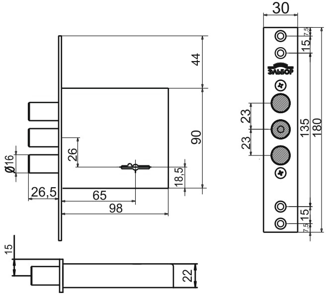 Замок Elbor (Эльбор) врезной сувальдный Лазурит 1.02.07, 5 кл. /39274/ Замок Elbor (Эльбор) врезной сувальдный Лазурит 1.02.07, 5 кл. /39274/