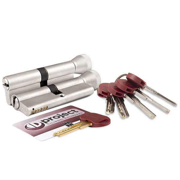 Цилиндровый механизм Mottura (Моттура) с вертушкой DPC1F3636 S3 (72 мм/31+10+31) САТИН.НИКЕЛЬ, 5+1 кл. 