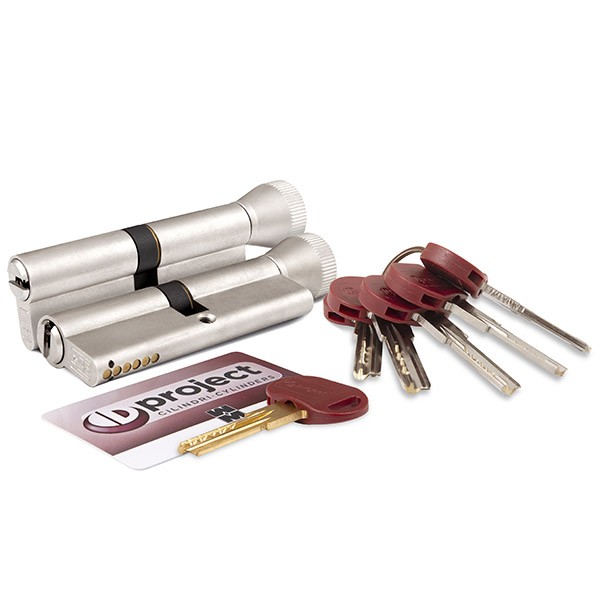 Цилиндровый механизм Mottura (Моттура) с вертушкой DPC1F3636 S3 (72 мм/31+10+31) САТИН.НИКЕЛЬ, 5+1 кл. 