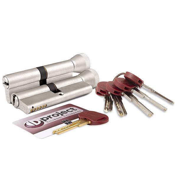Цилиндровый механизм Mottura (Моттура) с вертушкой DPC1F3636 S3 (72 мм/31+10+31) САТИН.НИКЕЛЬ, 5+1 кл. 