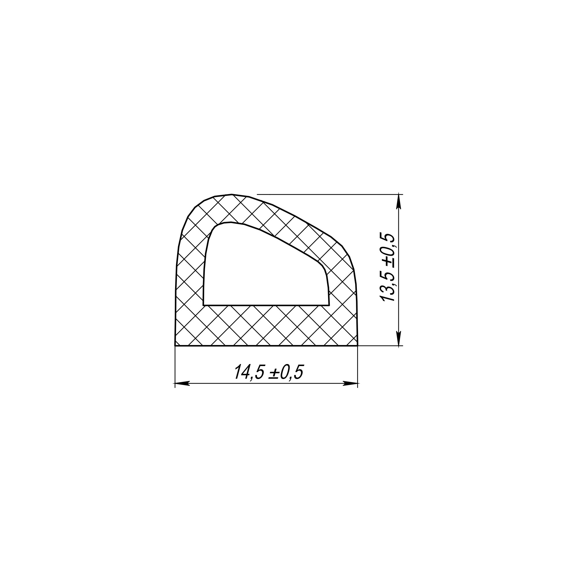 Уплотнитель Fuaro (Фуаро) без клеевой основы WADH/D-14,5x13,5mm (031), BLACK черный 100 m 
