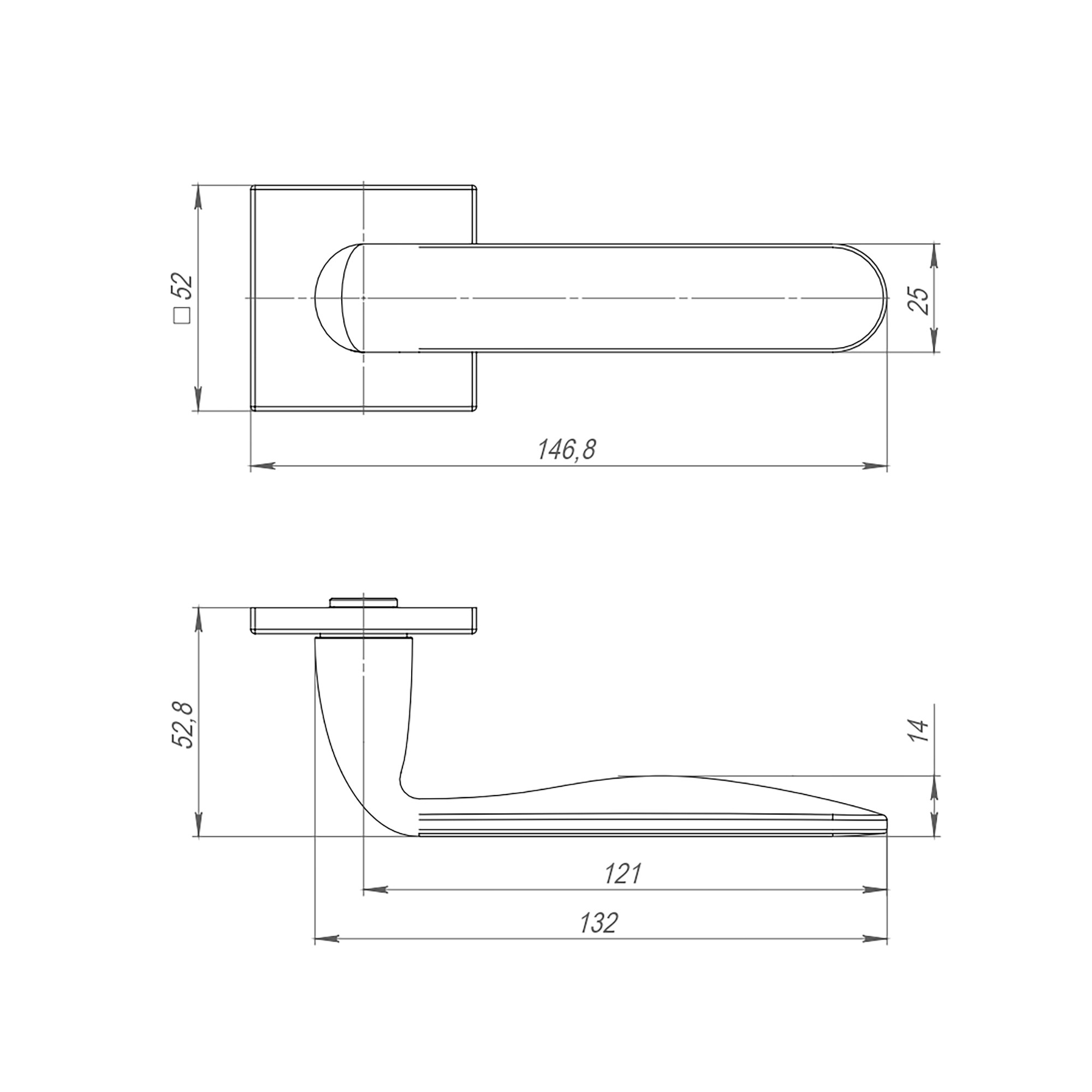 Ручка Punto (Пунто) раздельная K.ARC.Q52.EXTRA GR-23 графит 