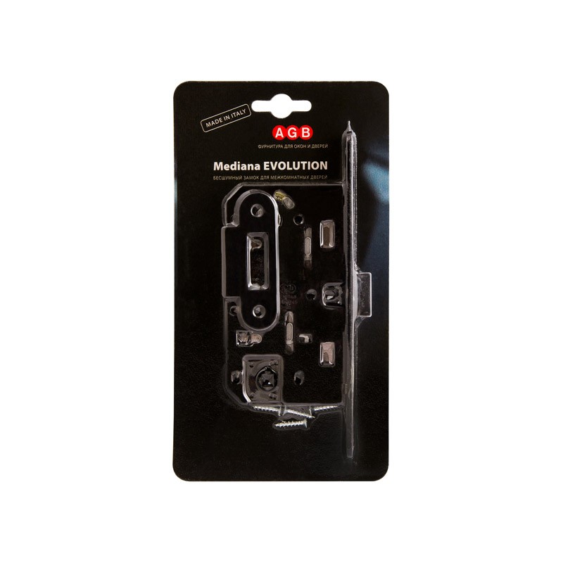 B01102.50.93.567 AGB (АГБ) Защелка врезная WC (черный) MEDIANA EV. (инд.упак+B01000.13) 
