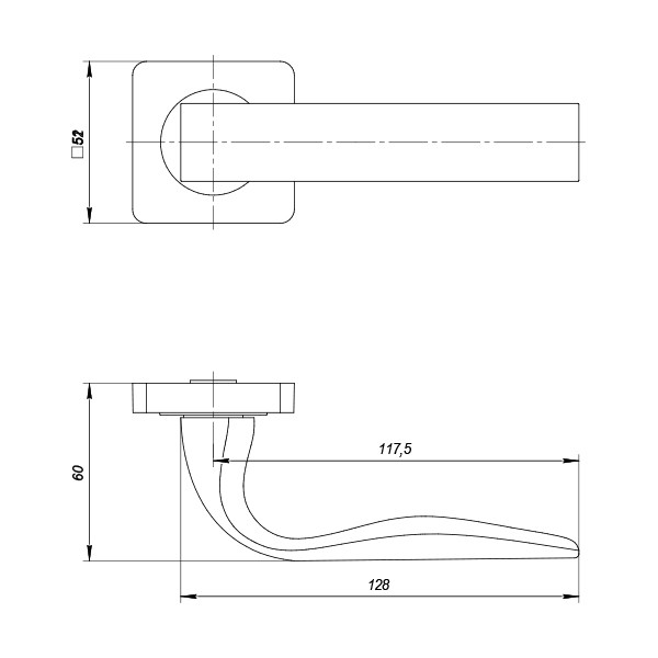 Ручка Punto (Пунто) раздельная K.ZQ51.INTEGRA (INTEGRA ZQ) GR-23 графит 