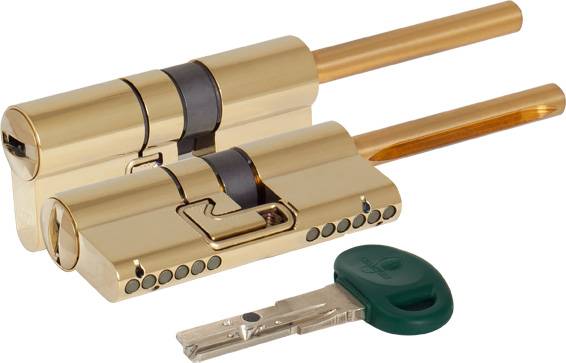 Цилиндровый механизм Mottura (Моттура) под вертушку (дл. шток) C31P513101LC5 (82 мм/46+10+26), ЛАТУНЬ (PVD) 