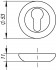 Накладка Fuaro (Фуаро) под цилиндр ET.R.RM54 (ET RM) SN/CP-3 матовый никель/хром 