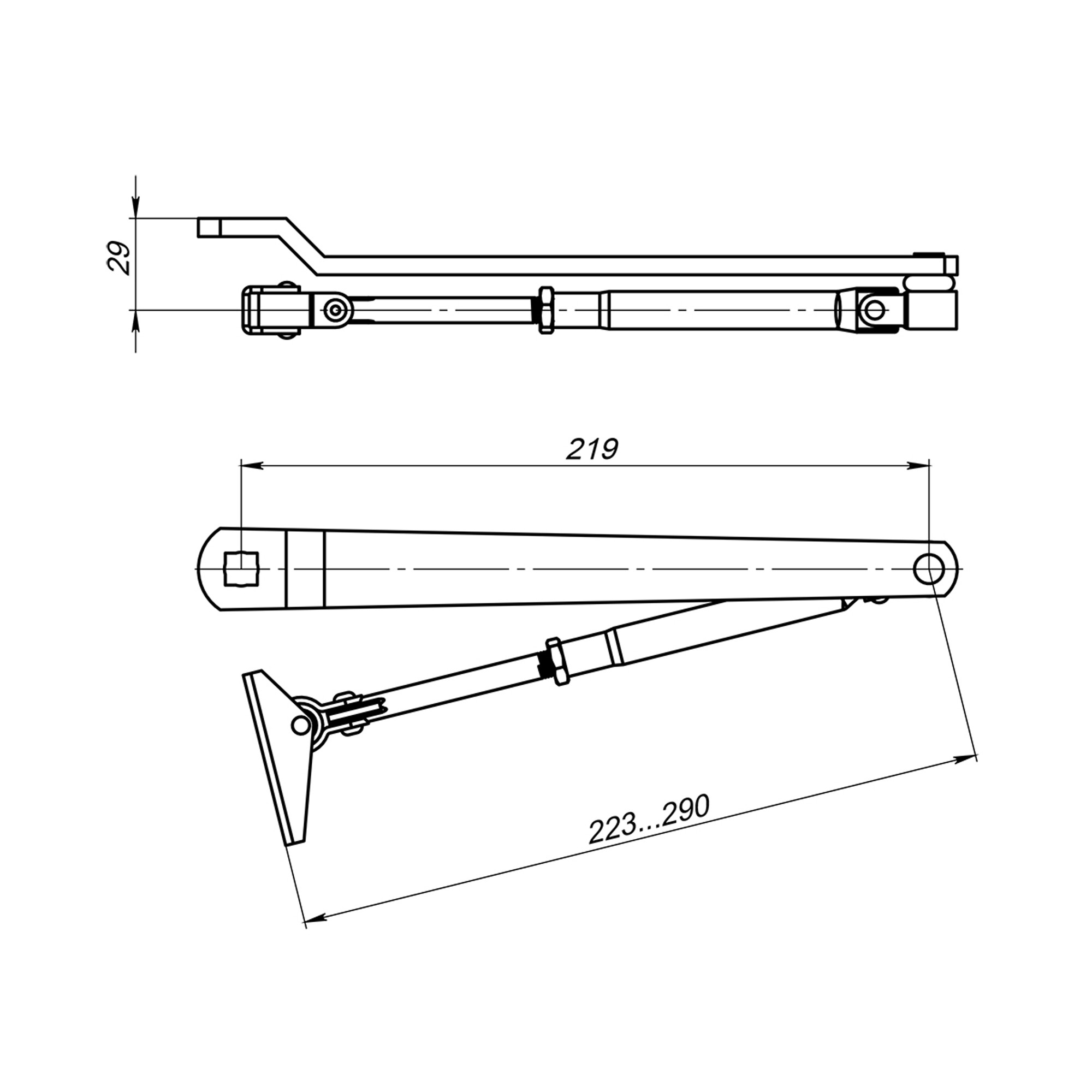 Тяга рычажная Fuaro (Фуаро) для доводчиков DCQ20-4 (40-80 кг) AL (алюминий) Тяга рычажная Fuaro (Фуаро) для доводчиков DCQ20-4 (40-80 кг) AL (алюминий)