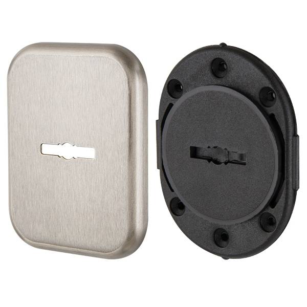 Декор. Armadillo (Армадилло) Квадратная накл. на сувальдный со шторкой PS-DEC SQ CT (ATC Protector 1) SN-3 Мат.никель 