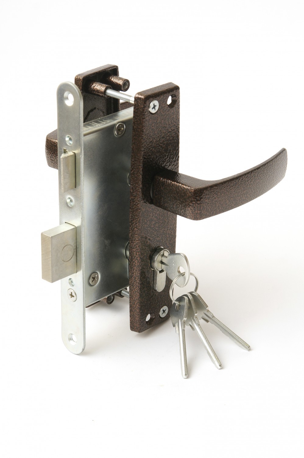 Замок Zenit (Зенит) врезной цилиндровый с защёлкой в комплекте с ручкой ЗВ4-3.04 (медь), 4 кл. Замок Zenit (Зенит) врезной цилиндровый с защёлкой в комплекте с ручкой ЗВ4-3.04 (медь), 4 кл.