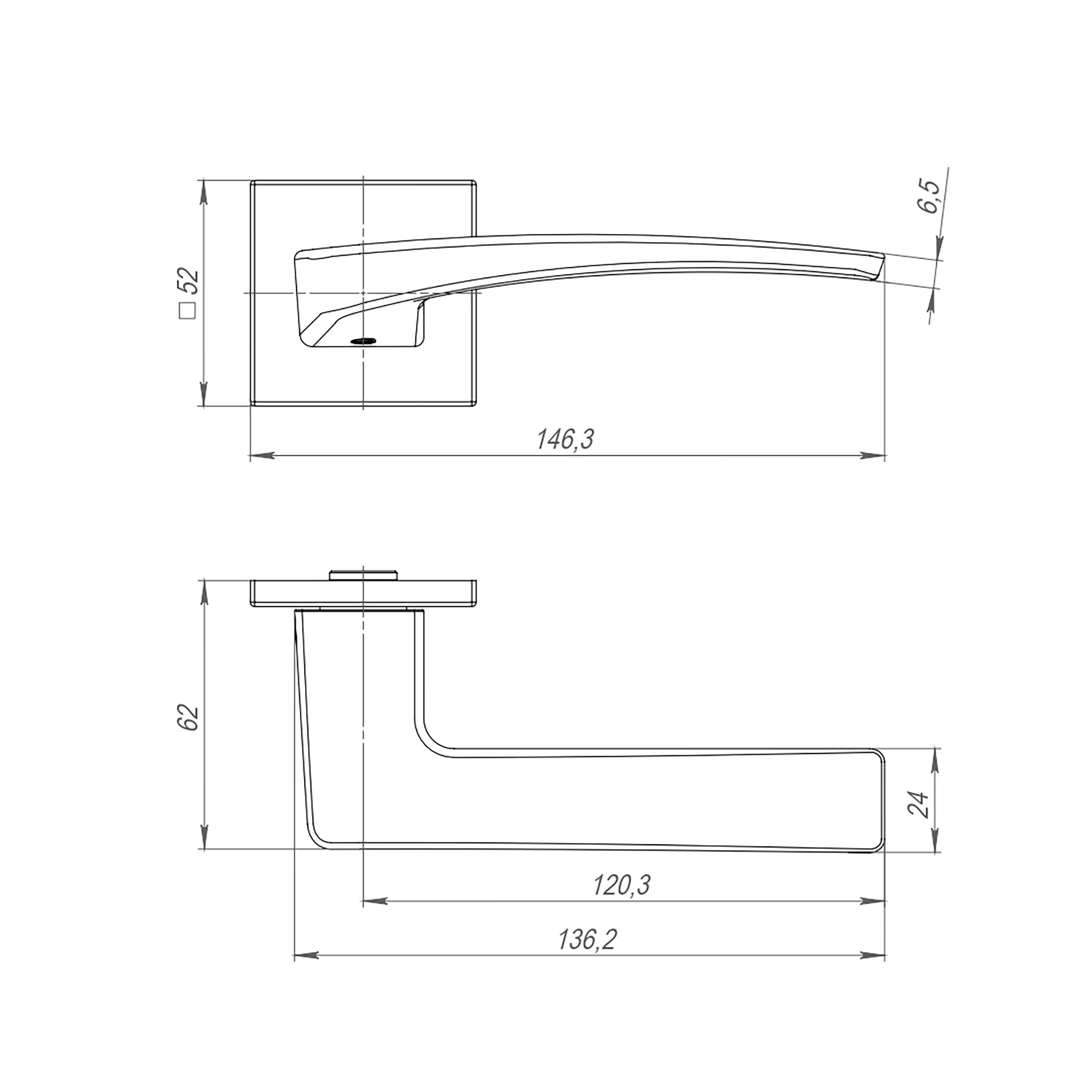 Ручка Punto (Пунто) раздельная K.ARC.Q52.LOTUS BL-24 черный 