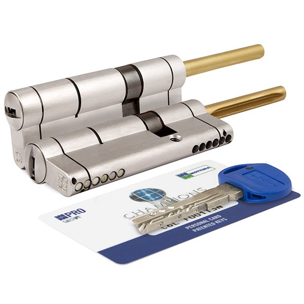 Цилиндровый механизм Mottura (Моттура) под вертушку (дл. шток) CP4P463101C5 (77 мм/41+10+26), МАТ.НИКЕЛЬ 