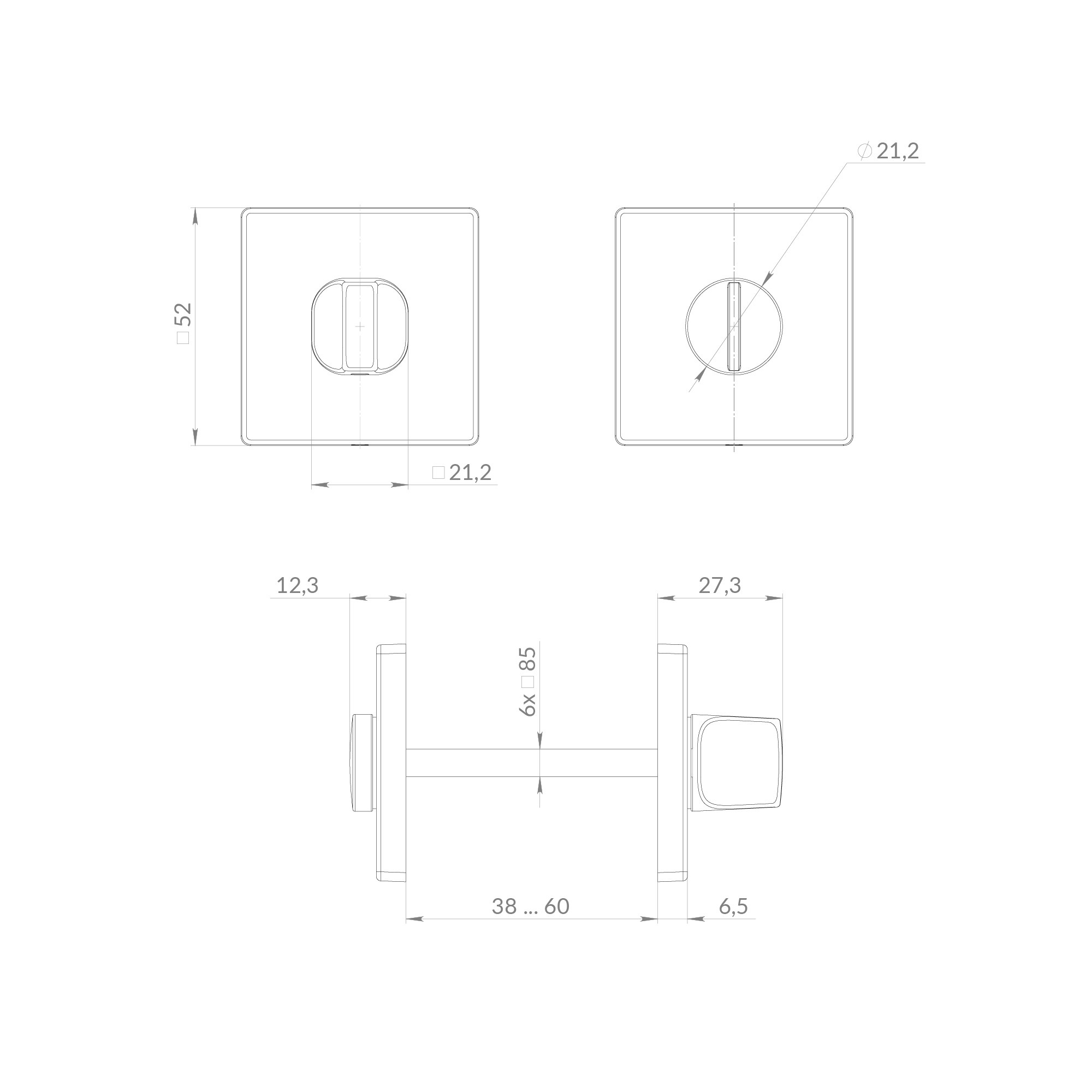 Ручка Punto (Пунто) поворотная BK6.K.EST.Q52 BL-24 черный Ручка Punto (Пунто) поворотная BK6.K.EST.Q52 BL-24 черный