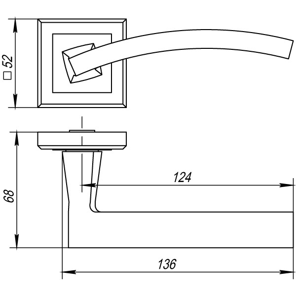 Ручка Punto (Пунто) раздельная K.QL52.NAVY (NAVY QL) SN/CP-3 матовый никель/хром Ручка Punto (Пунто) раздельная K.QL52.NAVY (NAVY QL) SN/CP-3 матовый никель/хром
